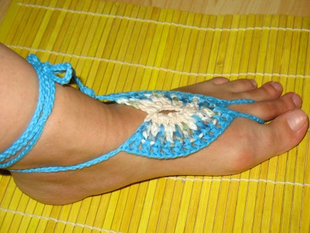 Sandalen, blau, oval